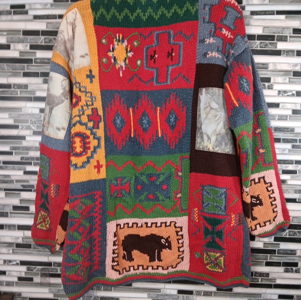 Colorful Patchwork Sweater Cambridge Country Stor… - image 3